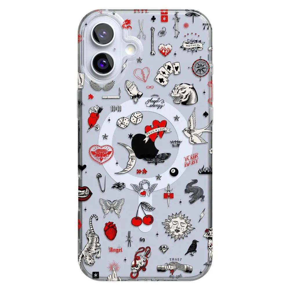Casely iPhone 17 Case | Not a Phase | Clear Flash Tattoo | Clear Classic Ultra-Thin Design | Compatible with MagSafe