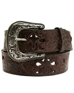 Shyanne Women's Cross Filigree Embossed Western Belt - Saho21bt15