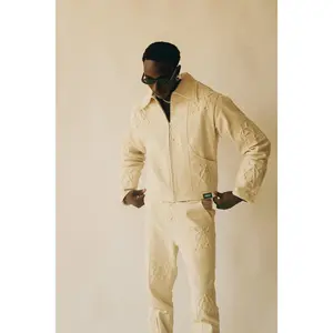 Unisex Favelo Embossed Work Jacket Denim Menswear