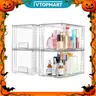 Vtopmart Stackable Plastic Box Organizer - 2-8 Pack 12in Easily Assembled Drawers, Home Goods Storage Organization for Bathroom Undersink, Kitchen Cabinets, Makeup Cosmetic Organizer