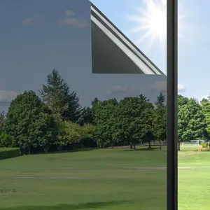 17.72"×78.74" Window Privacy Film One Way Window Tint for Home, Sun UV Blocking Heat Control Reflective Mirror Tinting Film See Out Not in Office Door Coverings, Black