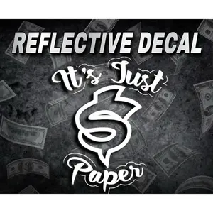 White Reflective It's Just Paper decal