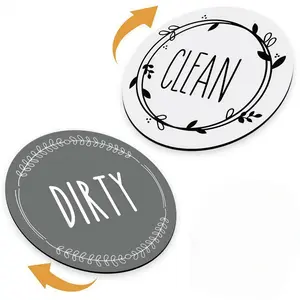 LMMAKE Double-Sided Magnetic Dishwasher Magnet Clean Dirty Sign for Home Office Fits Metal Appliances Easy to Flip Strong Magnetism Keeps Status Visible Black And White Decorative Design - Gift