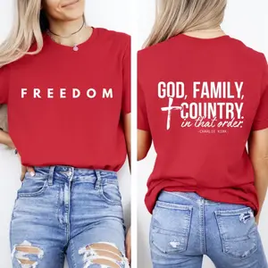 God Family Country Sweatshirt,Charlie Kirk Remembrance Tee,Christian Patriotic Faith Shirt,USA Freedom T-Shirt for Believers Long sleeve Gift