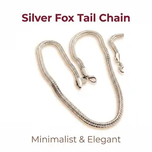 Washable Anti-Tarnish Foxtail Chain Jewelry Necklace, 6MM Width, 19.68/23.62in Length, Daily Wear Pendant Chain Gift, Chain Jewelry Necklaces valentines day for her