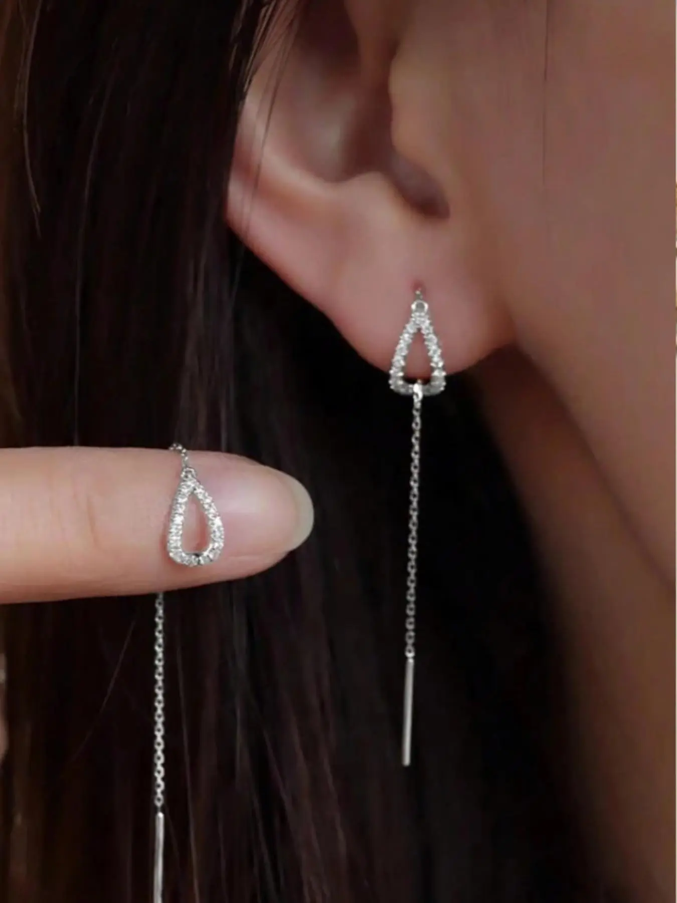 Water Drop Shaped Line Design Dangle Earrings (1 Pair), Unique Water Drop Design, Daily Clothing Decor for Birthday Gift, Trendy Jewelry, Fashionable Jewelry Accessories, Ear Accessories