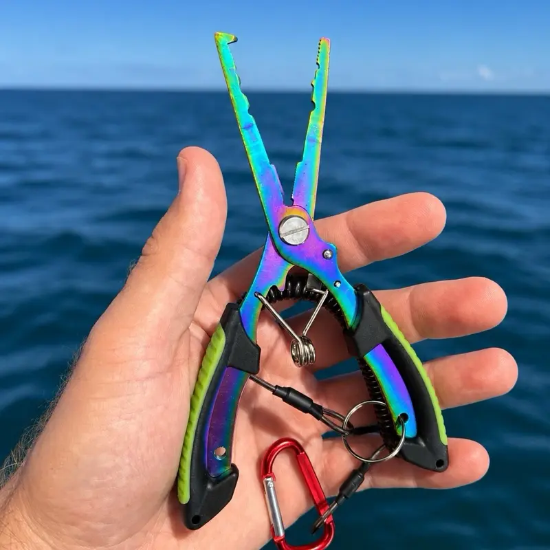 Fishing Pliers, Multi-Functional Saltwater Fishing Tool for Line Cutting, Hook Removing