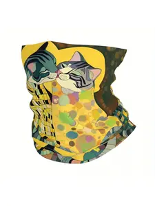 Oil Painting Scarf Neckerchief Neck Face Mask Polyester