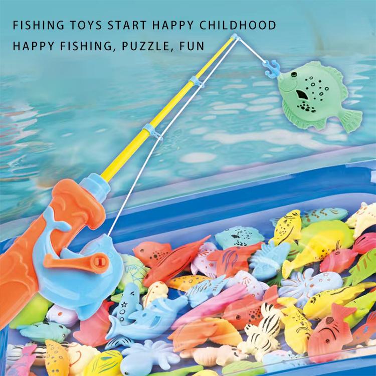 48PCS Magnetic Fishing Bath Toys Game Set,Swimming Fish Toys for Bathtub,Water Table Bathtub Toys for Toddlers Kids Age 3-6, Pool Toys for Pretend Play&Education Teaching&Learning Colors