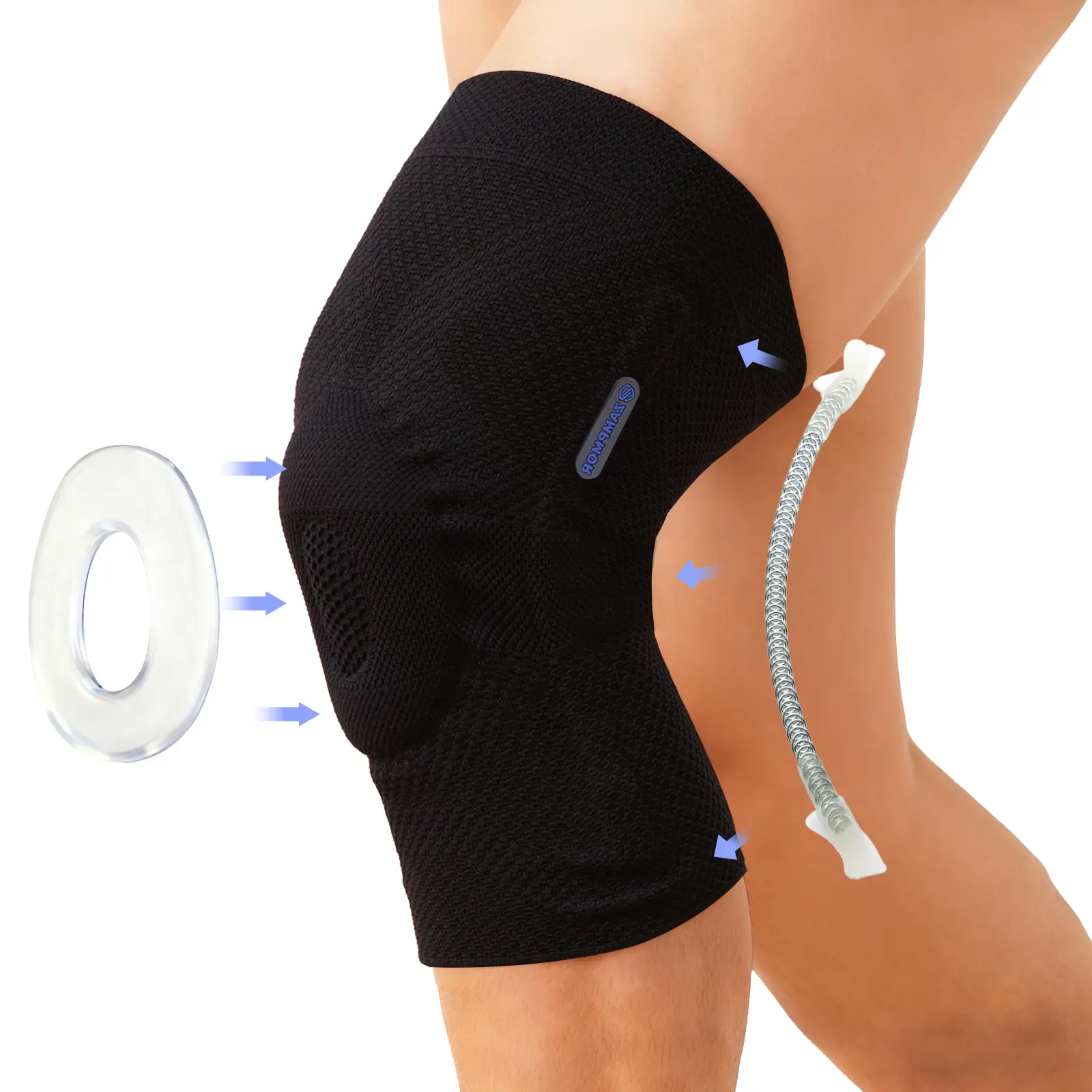 Professional Knee Brace for Pain Relief (Men and Women),Knee support with Horizontal Knit Tech And Patella Pad & Side Stabilizers,Knee Compression Sleeves for Arthritis,Joint Pain,Workout
