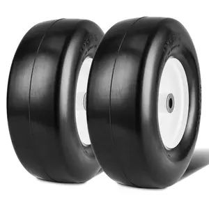 fathersdaygift VEVOR Lawn Mower Tires with Rim, 13x5-6 Tubeless Tractor Tires, 2-Pack Tire and Wheel Assembly, Flat-free PU Tires, 3.25-5.9 Centered Hub, 3/4 Bushing Size, 20 PCS Adapter for Lawn Mowers Tractors