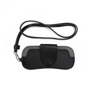 PU Leather Neck Hanging Glasses Case, Portable Soft Eyewear Pouch, Scratch-Proof Shockproof Sunglasses Holder, Lightweight Accessory for Sports Travel Outdoor
