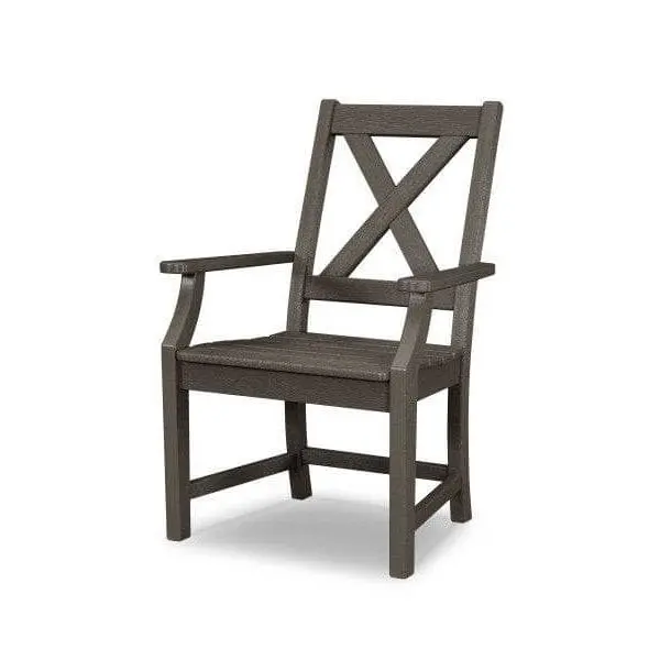 POLYWOOD Braxton Dining Arm Chair in Vintage Coffee