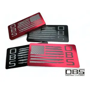 OBS - 'The Patriot' Classic Pillar Emblem - Anodized Billet - Sold as a Pair