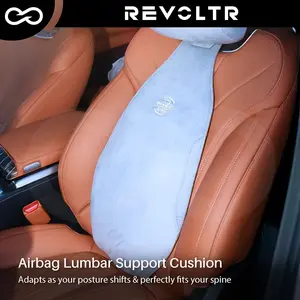 Premium Car Airbag Lumbar Support Cushion Ergonomic Comfortable Back Pillow Long Drive Car Home Office Universal Adjustable Luxury Interior Accessory for Men and Women Holiday Gift