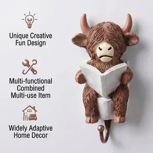Charming Scottish Highland Cow Hooks, Versatile Decor & Utility, Perfect for Home Organization, Unique Wall Mounted Hook, Home Storage Hook