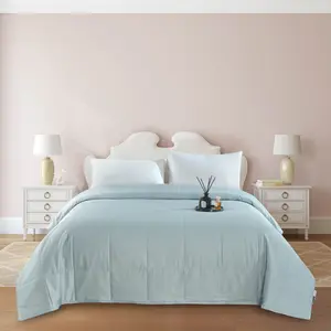 Summer, Machine Washable Silk Filled Blanket, Misty Blue