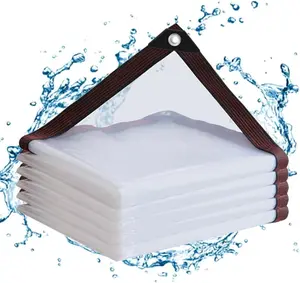 Clear Tarps with Grommets 6.6x10ft,Heavy Duty Waterproof Tarp Cover,Transparent PVC Vinyl Tarpaulin for Outdoor,Plant,Garden,Chicken Coop,Patio,cat Litter
