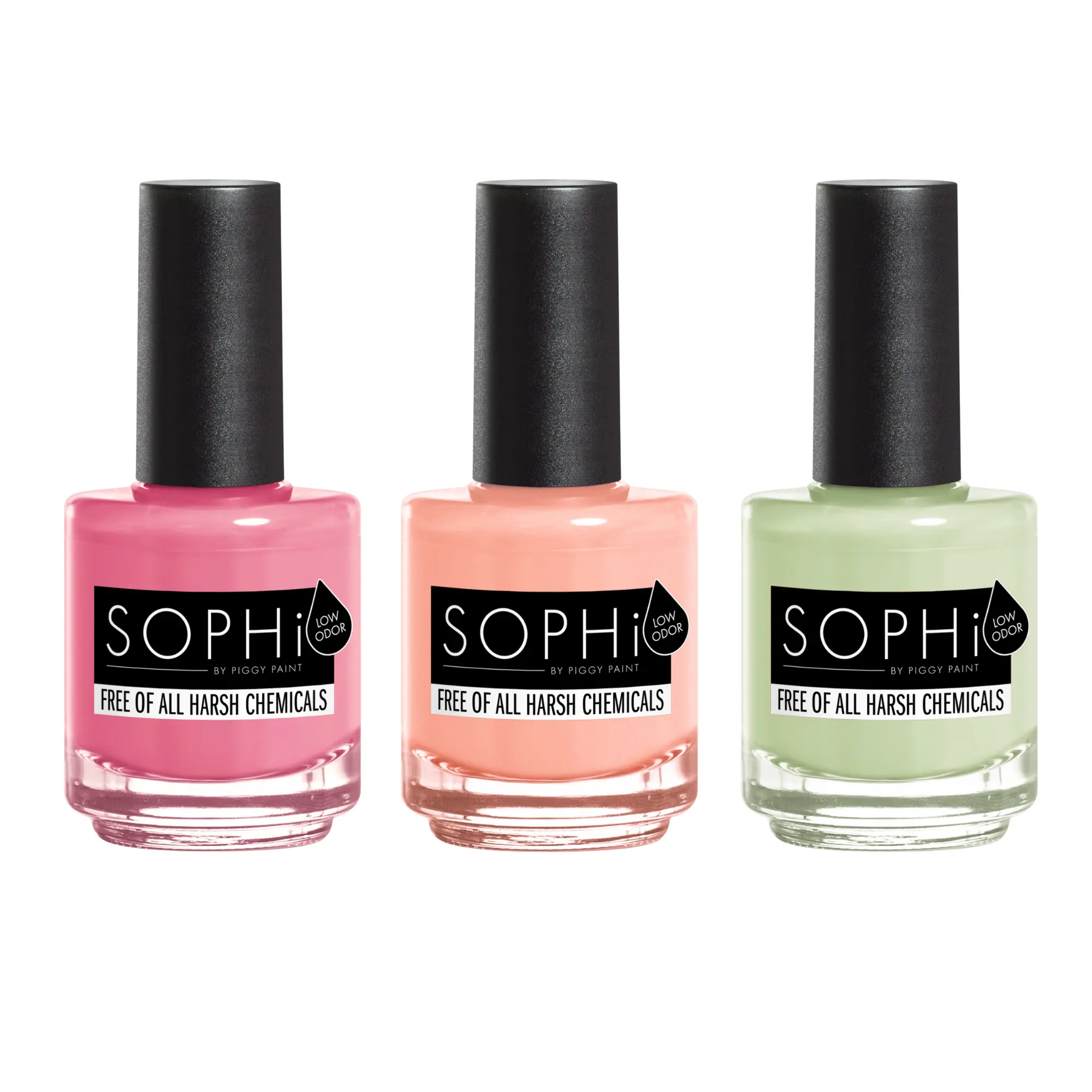 Easy Living SOPHi Non-toxic Nail Polish - Made Me Blush, Peach Perfect, Mint & Mingle - 0.5 fl. oz. - Cruelty-free, Vegan, Water-based Formula - Safe for Pregnancy