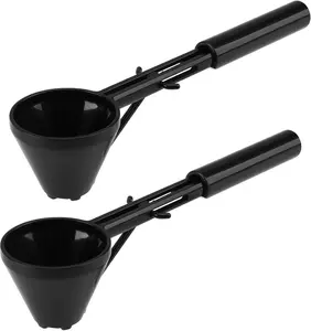 2 Pcs Powder Scoop Funnel, 2-In-1 Slide Design Protein Pre-Sport Scoop Funnel for Filling Water Bottles, Portable Design Home Accessory for Coffee Machine Gym Kitchen (Dark Black) Nextpal