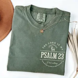 Comfort Colors Bible Quote The Lord Is My Shepherd Vintage Easter Shirt, Psalm 23, Retro Jesus Tee, Christian Gift, Woman Faith T-shirt