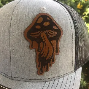 Dripping Mushroom Leather Patch Hat