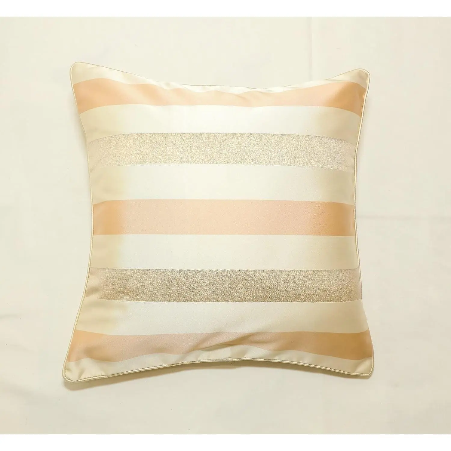 Mambo Jambo 16x16 in Luxury Printed Fabric Cushion Cover - Gold-White-Blush Pink, Soft Satin, Zipper Close, All-Seasons, Elegant Look for Living Rooms, No Hot Dryers Needed