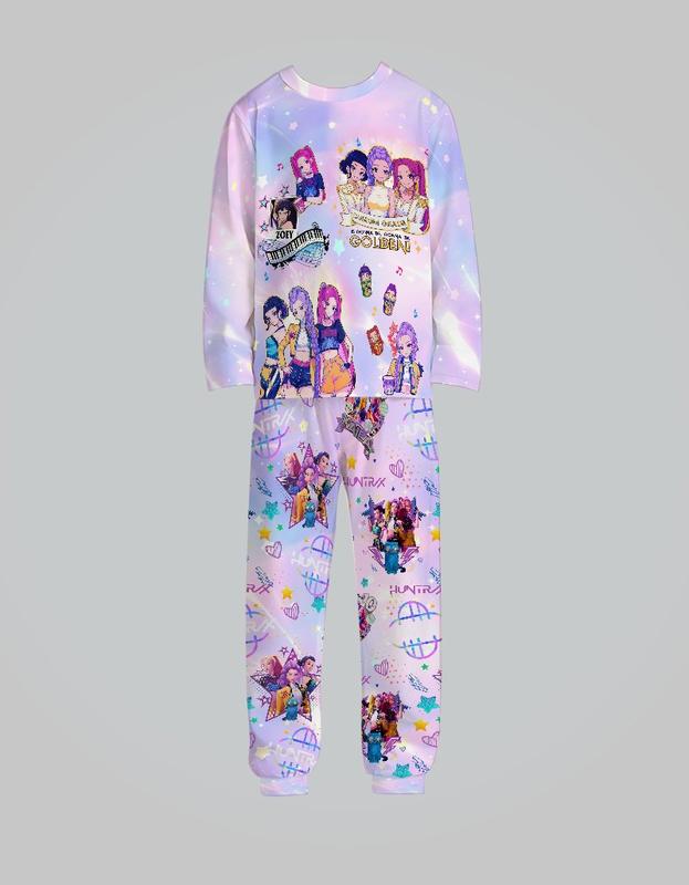 2025 K-Pop Costumes Demon Hunters Women's Pajama Set, Pop Star Casual Loungewear 2025 K-Pop Costumes Demon Hunters Women's Pajama Set, Pop Star Casual Loungewear