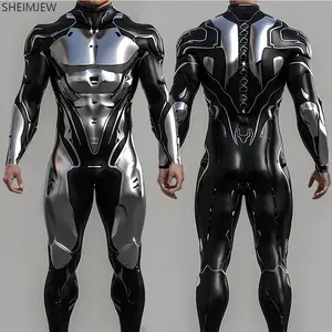 Cyber Mechanical Bodysuit Men's Halloween Punk Cosplay Costume Carnival Party Festival Stage Performance Anime Robot Bodysuit