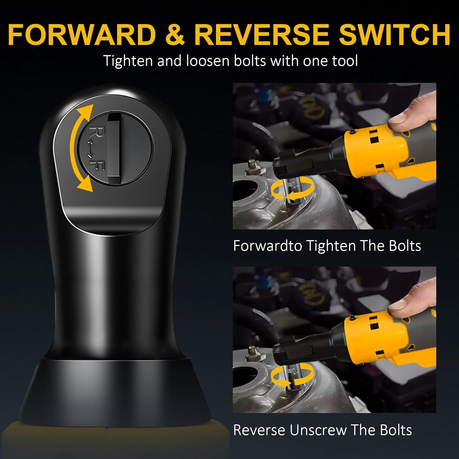 Cordless Ratchet Wrench for Dewalt 20V Battery with gloves 3/8" Electric Ratchet Set No Battery