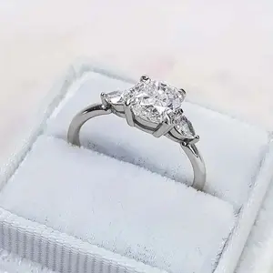 Zircon Four Prong Ring for Women Personalized Anniversary Jewelry Gift