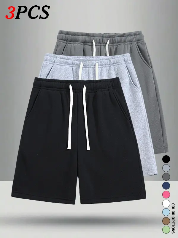 3-Pack Summer Men’s Loose Athletic Shorts, Breathable Fabric Keeps You Cool and Dry, Perfect for Gym, Strolls, and Everyday Casual Wear, Versatile