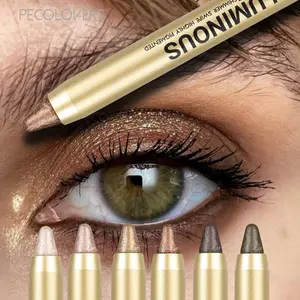 6pcs/set Pearly Eyeshadow Stick Colorful Waterproof Glitter Shimmer Eye Shadow Pen Brightening Highlighter Pen Eyes Makeup Tools Glam Pack Glitter, Eye Makeup Products