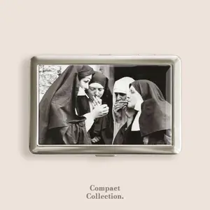 Funny Smoking Nuns Cigarrette Case Zigarettenetui Wallet Vintage Metal 100s Blunt Holder gifts boyfriend