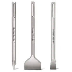Sds Max Bits 12INCH Sds Max Chisel Bit 3pcs Rotary Hammer Drill Chisel Bits Set for Drilling Point/Flat/Scaling