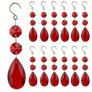 12 Piece 1.5 Inch Colorful Crystal Prism Set, Classic Austrian Style Water Drop Glass Prisms, Hanging Decor Ornaments for Hallway Wedding Windows Christmas