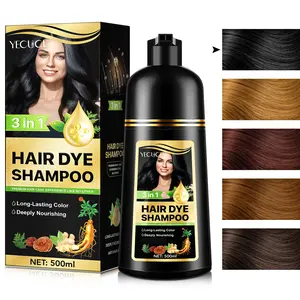 YECUCE Hair Dye Shampoo, Shampoo for Color Treated Hair, Hair Dye Shampoo 3 In 1, Organic ingredients Hair Dye, Shampoo for Gray Hair for Women & Men, Long Lasting & Coverage Haircare (500ml)