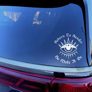 Return To Sender Evil Eye Car Decal: Witchy Bumper Sticker