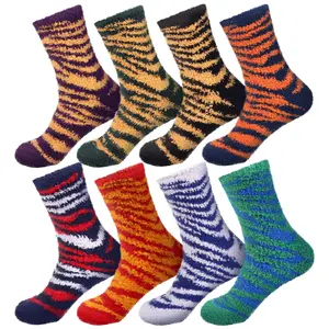 Zebra Stripe Team Spirit Fuzzy Socks