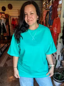 Bright Teal Soft Tuck Top