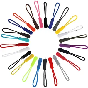 50 count Zipper Pulls, 25 Colors Zipper Tags  Nylon Cord Pull Tab Replacement for Backpacks, Jackets, Luggage, Purses, Handbags, Sweatshirt