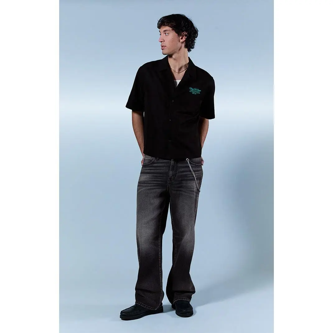 Pacsun Men's Dylan Baggy Jeans Chain Vintage Wash Black Pacsun Men's Dylan Baggy Jeans Chain Vintage Wash Black