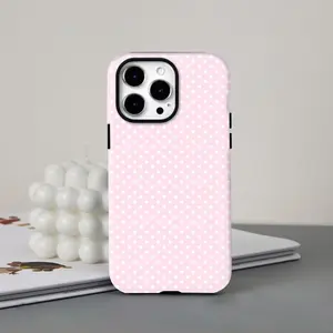 White Polka Dot Pattern Creative Design 2-in-1 Case for iPhone 16, 15, 14, 13, 12, 11 Puls Pro Max Phone Case, Perfect Gift for Birthday