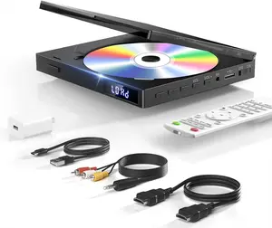 Mini DVD Players for TV, 1080P HDMI DVD Player with HDMI RCA , All Region Free Mini DVD Player Support USB, AUX, NTSC/PAL, Memory Playback, Small CD DVD Players with Remote Control