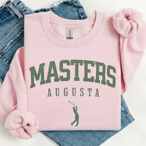 Trending Golf Aesthetic Shirt, Masters Augusta Tee, Vintage Golf Lover Shirt, Cute Preppy Golf Outfit for Women, Gift Idea for Golf Lover Girlfriend Wife Mom, Birthday Masters Tournament Outfit, Soft Pink Sweatshirt Cozy Stylish Vibes