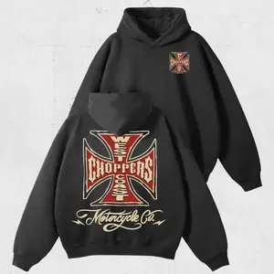 Vintage WC Hoodie, Retro Motorcycle Graphic Hoodie, Biker Streetwear Shirt, Classic Casual Top Menswear