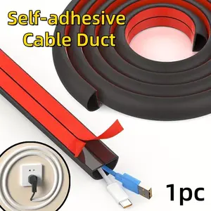 1.5cmx2meters Self-adhesive Cable Duct, Self-Adhesive Cable Trunking,Wire and Network Cable Management, Wire Organization, Home Office Setup, Compact Wire Organizer, Wire Channel, Cable Organizer