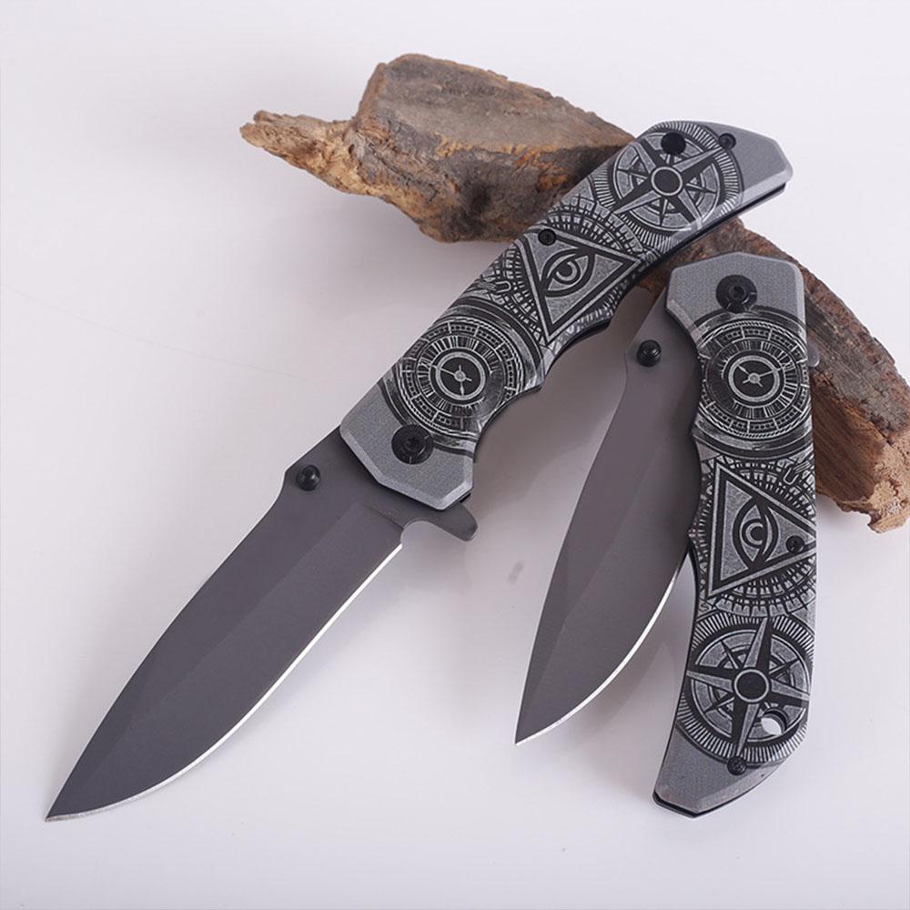 Unique All-Seeing Eye Engraved Folding Knife, EDC Gear for Camping, Bushcraft & Everyday Carry