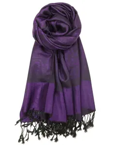Purple & Black Paisley Rave Pashmina