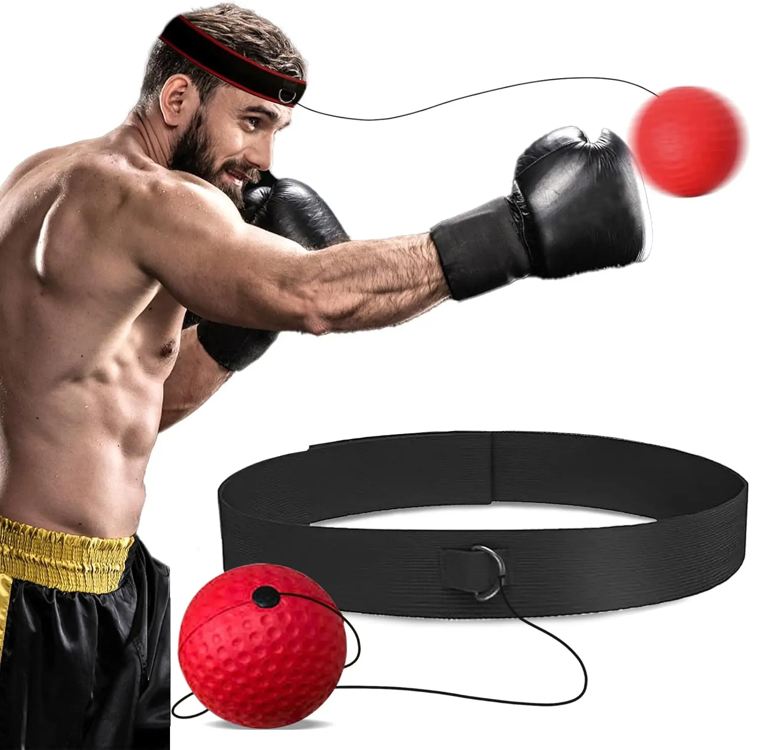 1pc Boxing Reflex Ball Training Set - Boxing Training Gear with Headband Strap, Lightweight Soft Punching Tool, Reflex Boost, Enhances Agility & Hand-Eye Coordination, Ideal for School & Beach